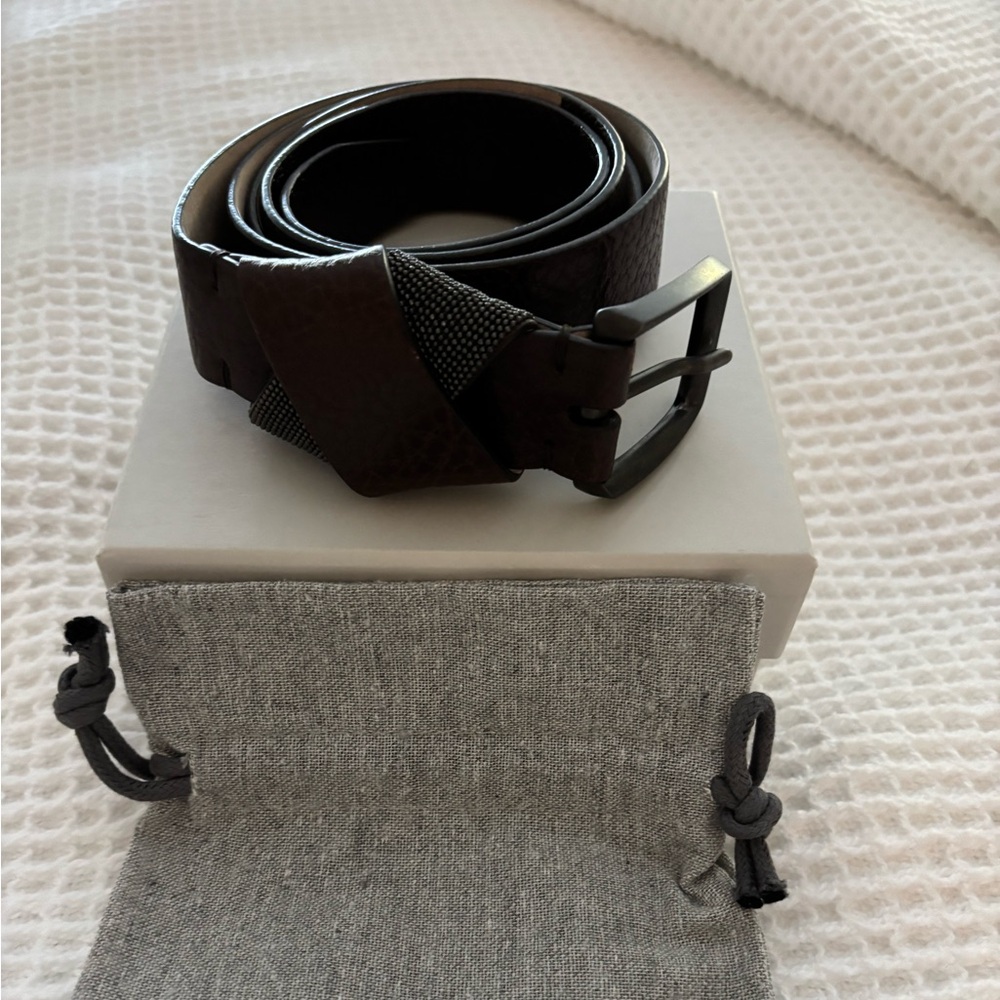 Brunello Cucinelli Women’s Leather Belt with Monili